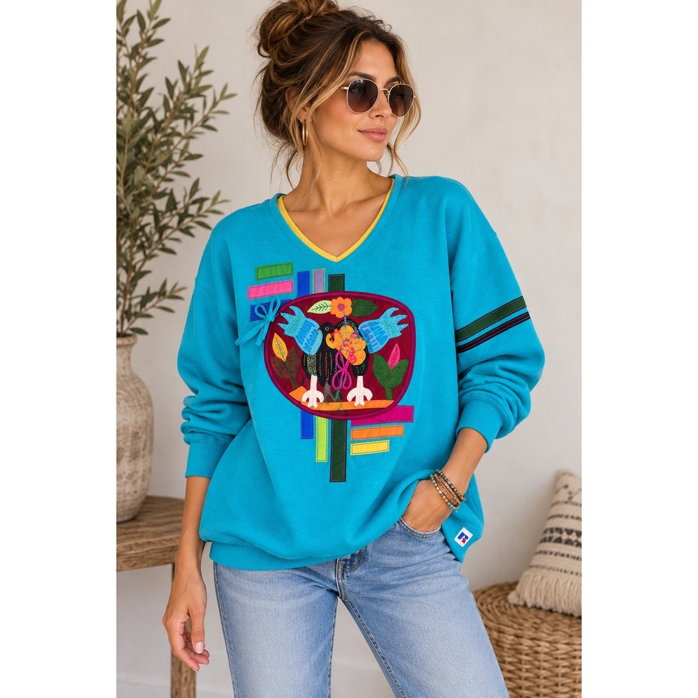 Rare Vintage Russell Athletic Mola Magic San Diego Folk Art Sweatshirt XL